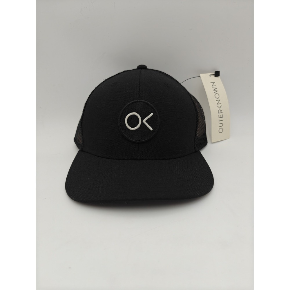 Outerknown Hat Cap Snap Back Trucker Mesh Black OK Logo 19401107 One Size Mens
